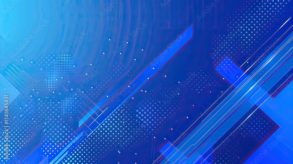 Poster abstract blue design with geometric shapes and patterns for digital backgrounds.