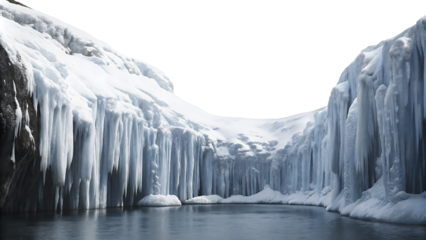 beautiful glacial landscape isolated on a white background PNG.AI GENERATED