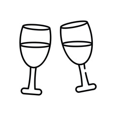 Champagne Glasses vector icon