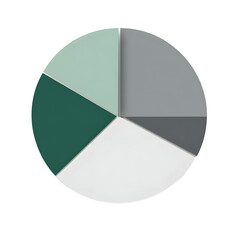 Fototapeta premium four equal parts of the pie chart, one of which is colored green, the other three parts are colored gray