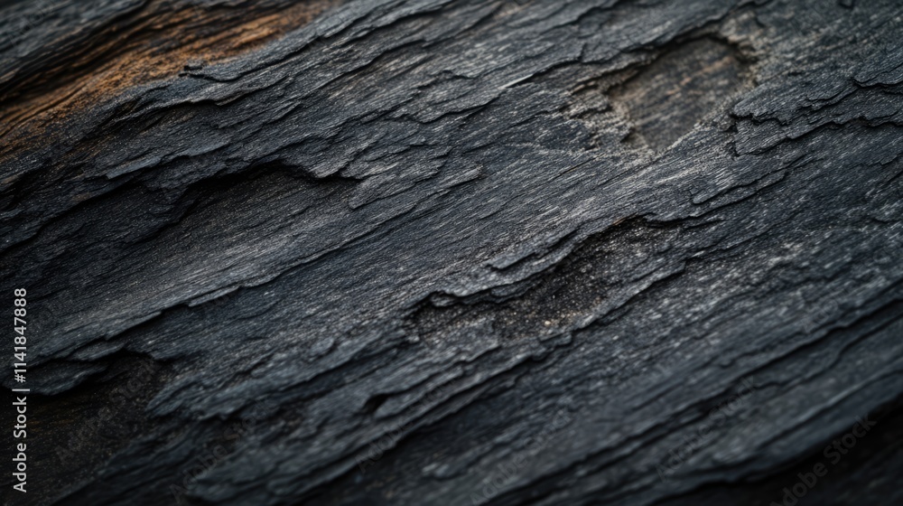 Poster close up of textured almond wood featuring intricate patterns and natural variations in dark tones f