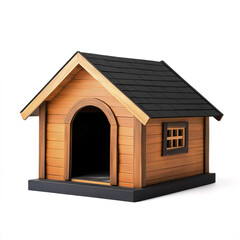Spacious and durable wooden dog house with functional design and roof
