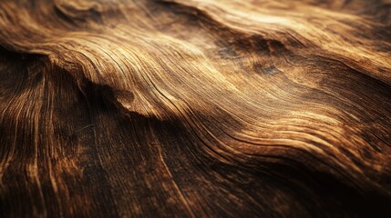 Close up of rich almond wood texture highlighting natural patterns and warm tones for design and decor backgrounds.
