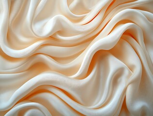 Elegant Draped Pale Peach Silk Fabric Texture