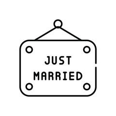 Just Married Sign vector icon