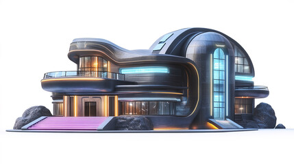 Fototapeta premium Futuristic school building with sleek design and vibrant colors