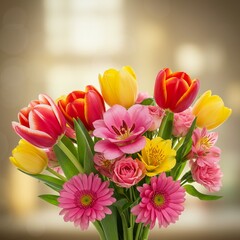 summer Beautiful flower bouquet of pink peonies in vase 