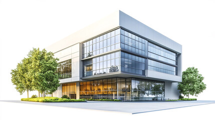 Obraz premium Modern science academy building with innovative design and greenery