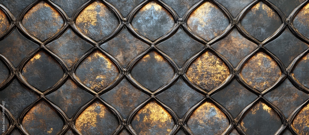 Poster metal and stone background texture with intricate pattern design for architectural or artistic use