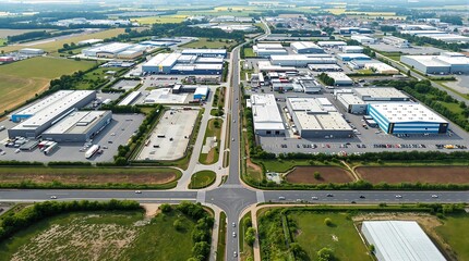 Zone industrielle vue du ciel