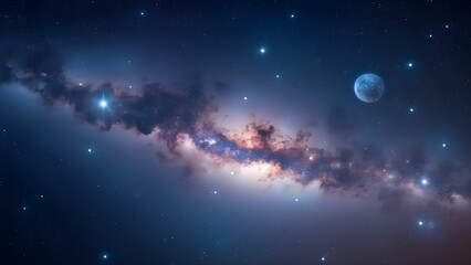 Milky way galaxy with stars and space dust in the universe