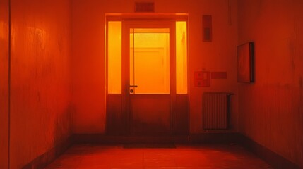Orange Hallway Doorway Leading To Another Room