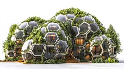 Innovative eco dome hotel with sustainable design and lush greenery