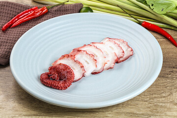 Raw octopus sashimi snack apetizer