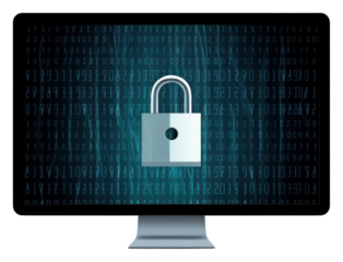 PNG Computer screen with a lock icon security electronics technology.