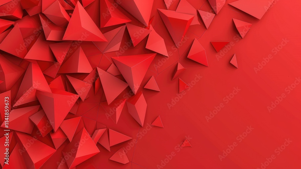 Aufkleber a vibrant abstract composition of red triangular shapes creating a dynamic visual effect.