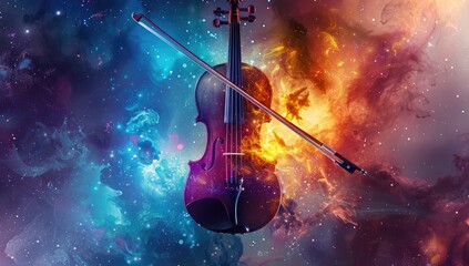 Fototapeta premium A Guitar with color background