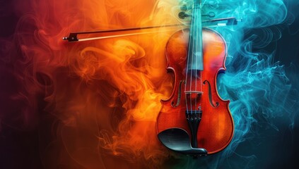 A Guitar with color background