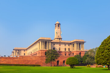 Fototapeta premium central Secretariat north block is where the Cabinet Secretariat is housed, which administers the Government of India on Raisina Hill in New Delhi