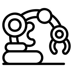 Fototapeta premium Robotic arm outline style icon