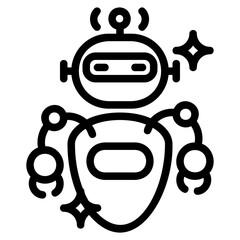 Robot outline  style icon