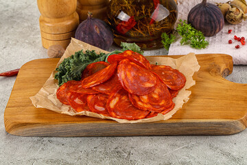 Italian salami sausage Pepperoni slices