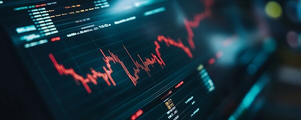 Fototapeta premium Investment and financial strategy with digital data on a glowing futuristic screen 