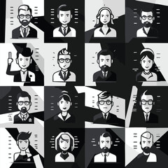 Set Icons About work hard Vector illustration logo concept design