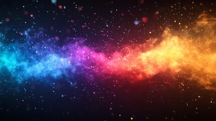 Fototapeta premium Vibrant Cosmic Nebula Swirling Colors Across Dark Space