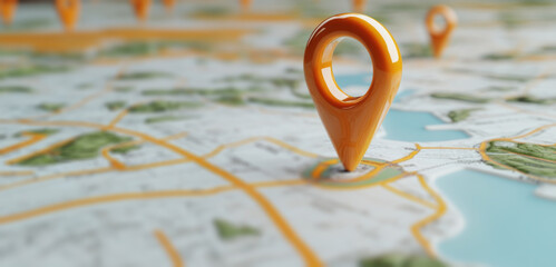 map with  location pin