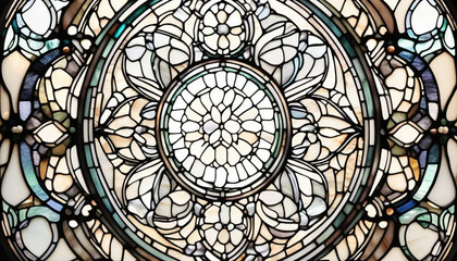 White round stained glass as a background. 
