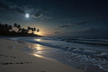 Sunset over the beach