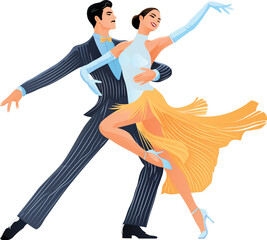 Dancing couple in classical ballroom dance