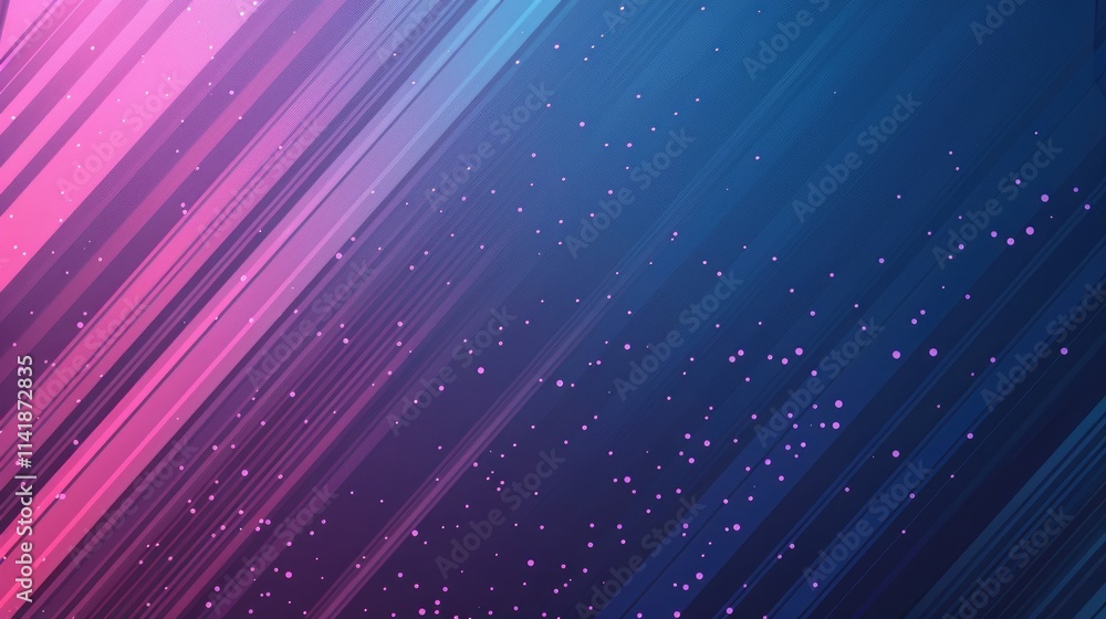 Poster A vibrant gradient background with diagonal lines and sparkling particles.