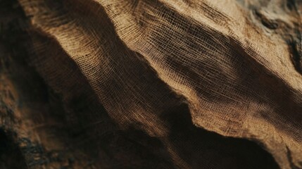 Fototapeta premium Brown Fabric Texture Shows Woven Detail