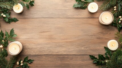 Elegant Holiday Table Setting with Candles and Greenery