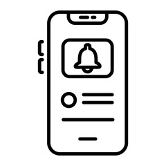 A line icon of mobile app notifications