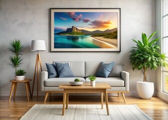 Stylish panoramic minimalist art. Simple frame. Modern home decor. Enhance your walls.