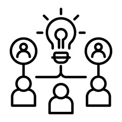 People sharing ideas icon in line style 