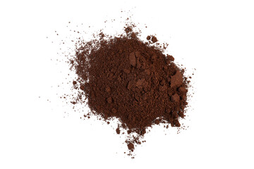 pile of coffee powder isolated on white or transparent png