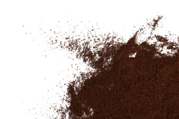 brown coffee instant pulver corner isolated on white or transparent png