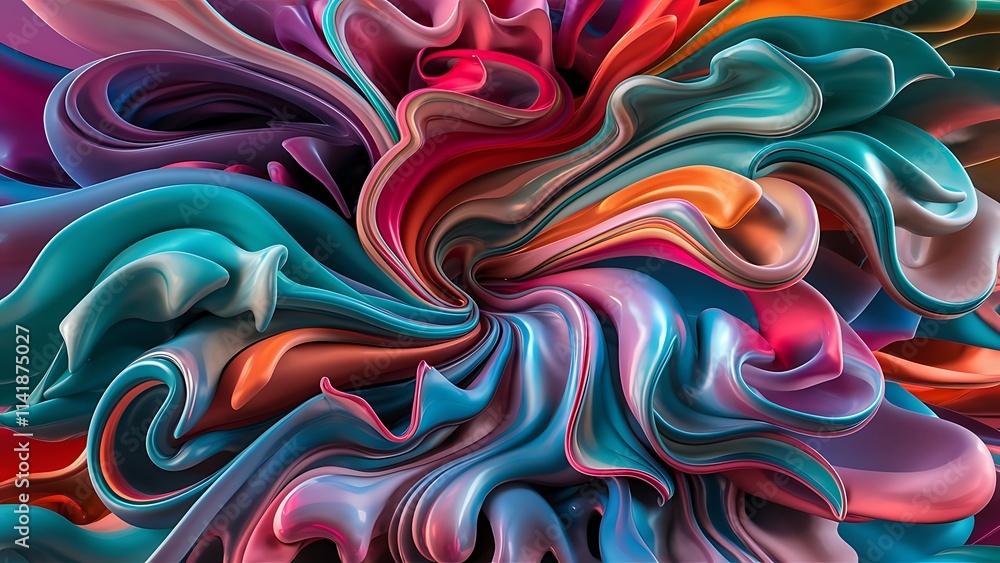 Poster fluid color liquid 3d elements abstract background