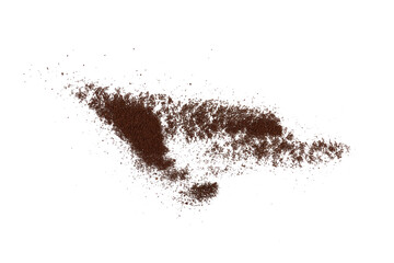 flying coffee powder isolated on white or transparent png