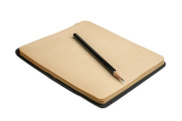 Simple blank sketchpad ready for drawing isolated on transparent background