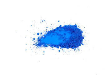 blue pigment powder pulver pile with imprint isolated on white or transparent png