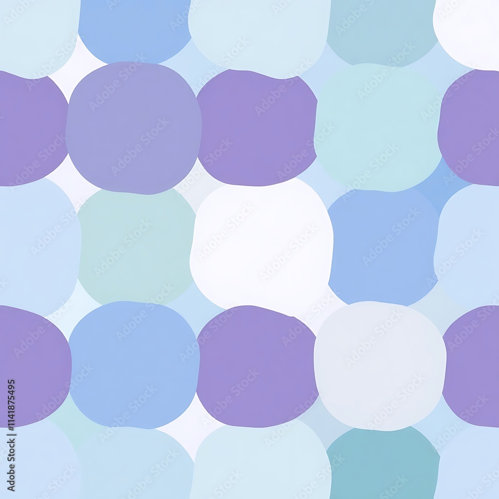 Poster abstract pastel circles pattern: a seamless, cheerful pattern featuring soft pastel circles in shade