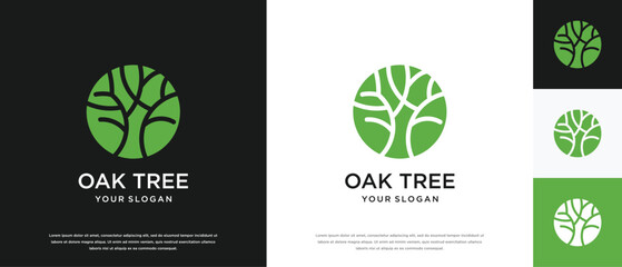 Nature tree logo design. Nature tree logo template. Growth logo symbol icon