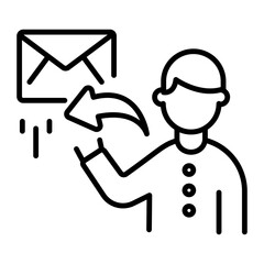 A person forward email, line style icon 