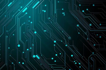 Abstract image of a glowing futuristic circuit board featuring neon blue lines, digital patterns, and intricate technology-inspired details.