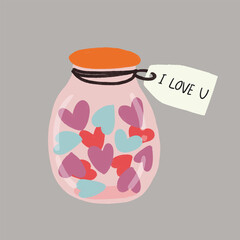 illustration of a jar with a heart